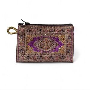 Purple Turkish Carpet Patterned Zipper Coin Purse/Pouch